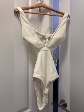 Ivory Twist-Back One-Piece Swimsuit AS IS ( FLAWS)